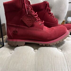 Timberland Premium Women's Bold Suede leather Red Boots